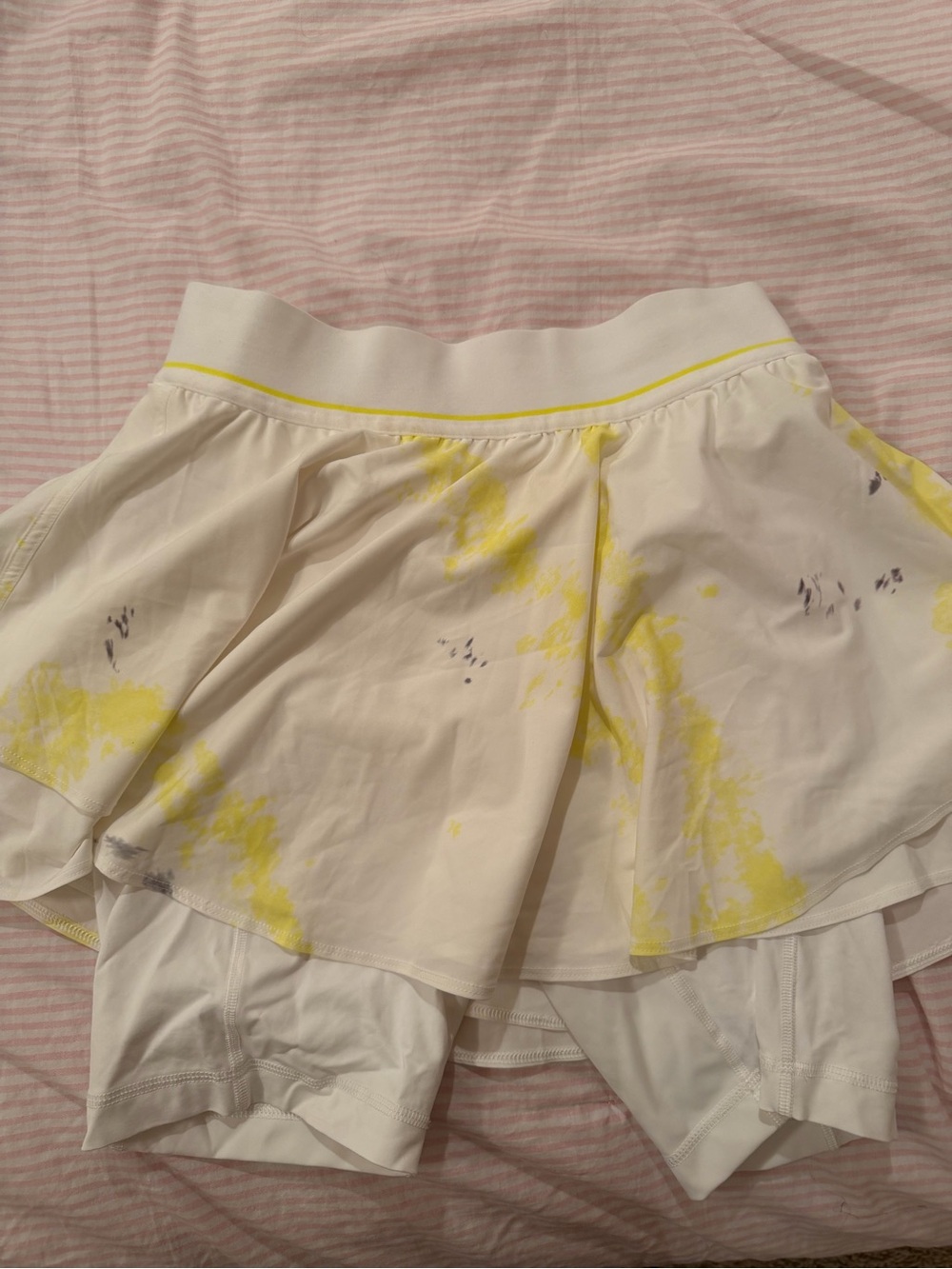 lululemon athletica White Skirt with Yellow Splash Trim